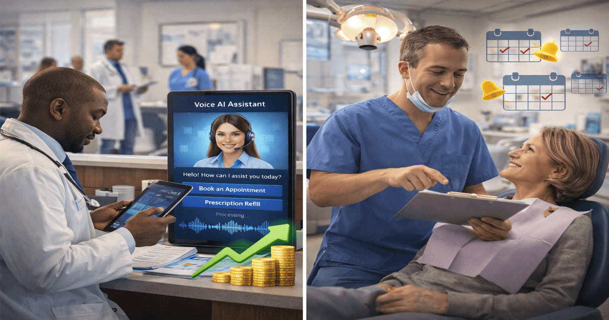 Medical clinic front desk handling all patient calls efficiently, showing zero missed calls and improved revenue flow